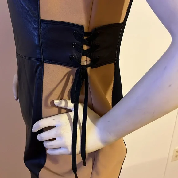 TRACY REESE 100% Lamb Leather Dress - Picture 3 of 14